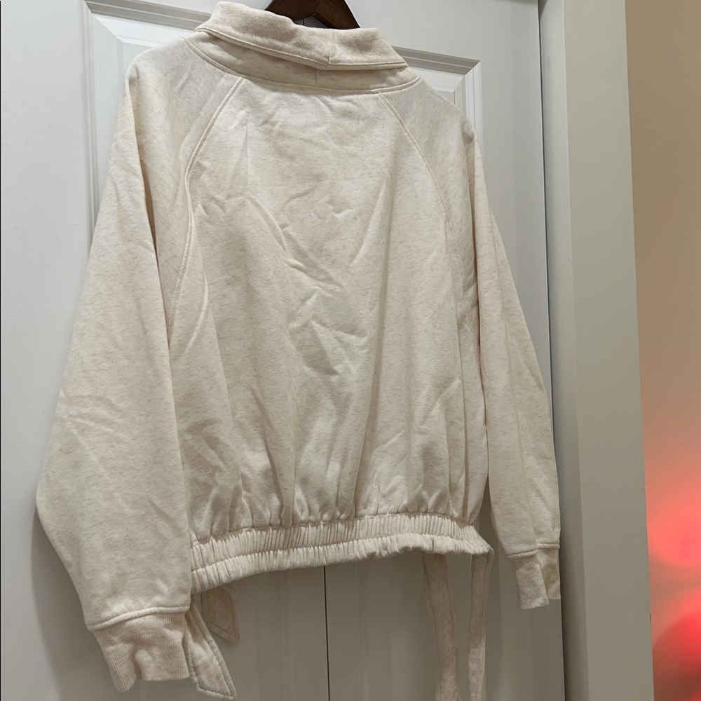 Cream Turtleneck Drawstring Hem top - Picture 6 of 7
